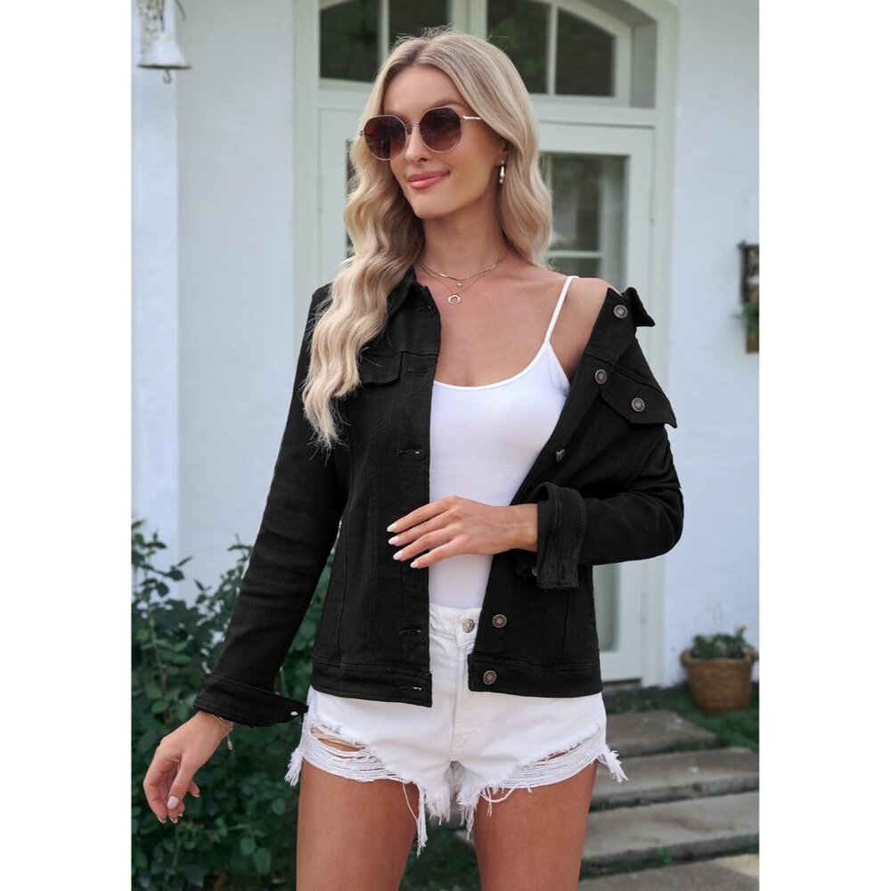 Women's Basic Button Down Stretch Fitted Long Sle… - image 5